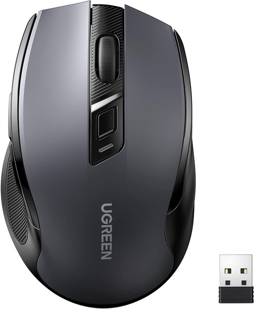 UGREEN 2.4G Wireless Mouse for Laptop, 4000 DPI 5 Adjustable Levels Ergonomic USB Wireless Mouse Compatible with PC MacBook Chromebook, 18-Month Battery Life (Black)
