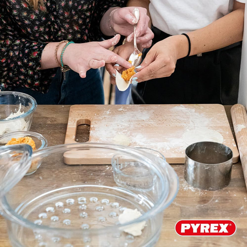 Pyrex Double Steam Basket with Lid ÃÂÃÂ¢ÃÂÃÂÃÂÃÂ 20cm Borosilicate Glass