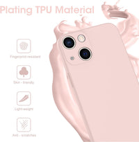 KPPIT for iPhone 13 Silicone Case 6.1 inch protective case,Ultra Slim Soft Gel Anti-Scratch,Microfiber Lining,Rubber Shockproof Case Cover for iPhone 13 Pink