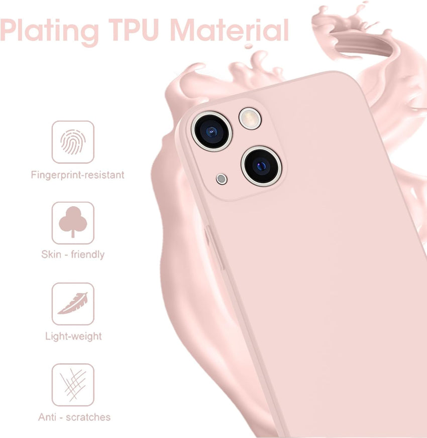 KPPIT for iPhone 13 Silicone Case 6.1 inch protective case,Ultra Slim Soft Gel Anti-Scratch,Microfiber Lining,Rubber Shockproof Case Cover for iPhone 13 Pink