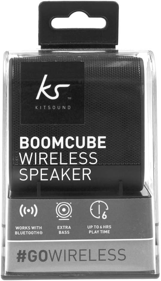 KitSound Boom Cube Metallic Portable Rechargeable Wireless Bluetooth Speaker, Rose Gold