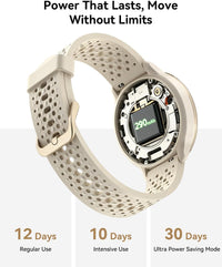 Quican Smart Watch 1.27in Round Bluetooth Call Fitness Tracker Beige