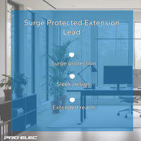 PRO ELEC PELB1949 2 Gang Surge Protected Extension Lead White, 3m