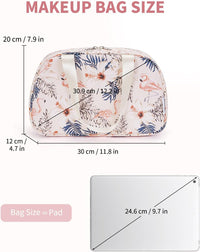 Large Toiletry Bag Travel Makeup Organizer â Beige Flamingo
