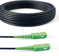 Elfcam(R) - 10m/32.8ft Armored Fiber Optic Cable for Outdoor and Indoor SCA to SCA Simplex Singlemode, Compatible with FTTH Cables, 10 Meters