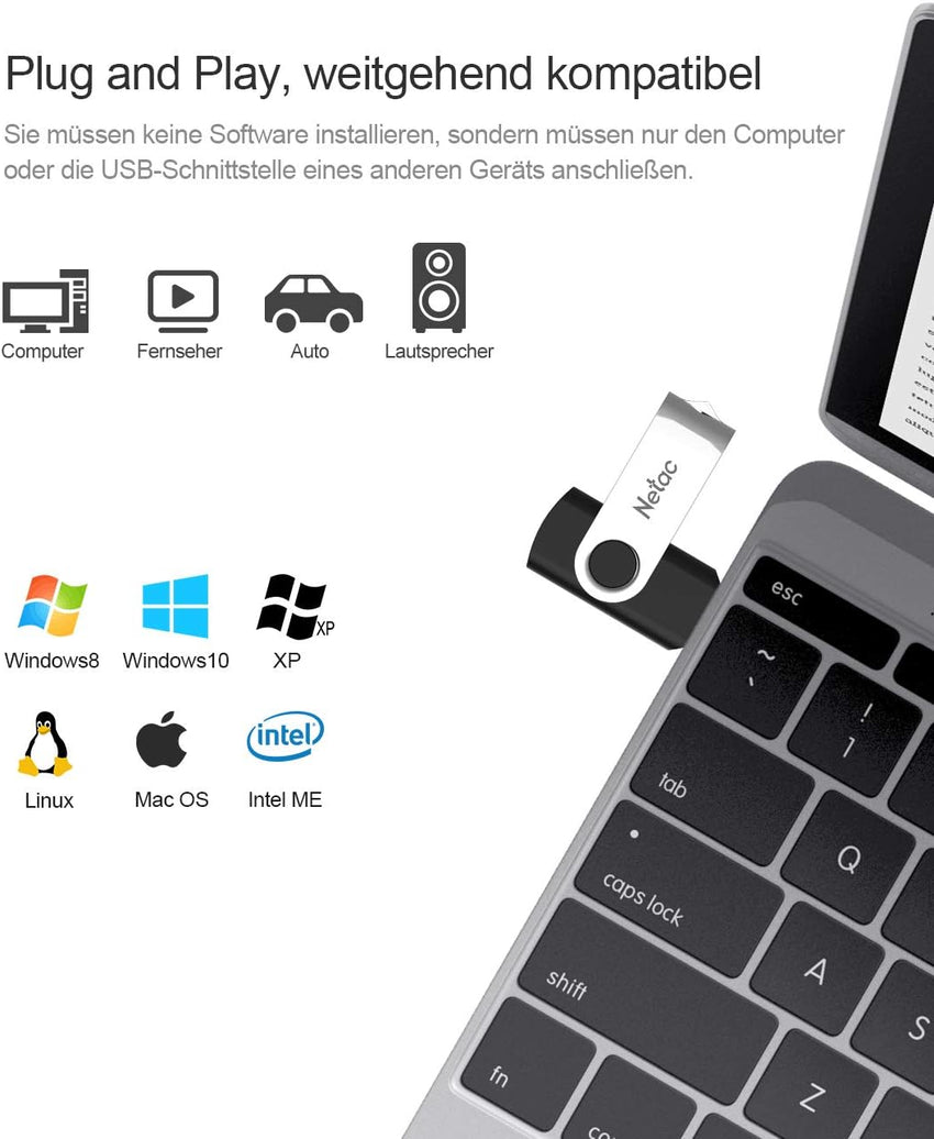 Netac 64GB USB 3.2 Flash Drive, High Speed Swivel Design Memory Stick,Up to 90/30 MB/s(R/W) Pen Drive, Thumb Drive for Data Storage, Zip Drive and jump Drive with LED Light