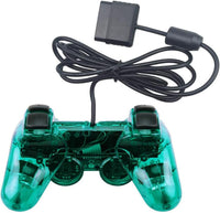 Hovlian 2 Pack PS2 Wired Controllers Double Shock Gamepad â Clear Blue & Clear Green