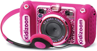 VTech - KidiZoom Duo DX Pink, 10-in-1 Digital Camera for Children, Photo, Selfie, Video, Colour Screen, MP3 Player, Audio Headphones, Gift for Children from 3 to 12 Years