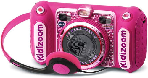 VTech - KidiZoom Duo DX Pink, 10-in-1 Digital Camera for Children, Photo, Selfie, Video, Colour Screen, MP3 Player, Audio Headphones, Gift for Children from 3 to 12 Years