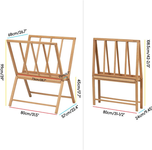MEEDEN Folding Print Rack - Wooden Art Storage Rack - Artist Storage and Display Rack for Canvas, Art, Prints, Panels, Posters, Art Gallery Shows - Large