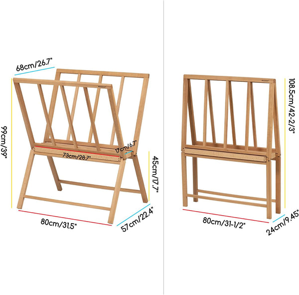 MEEDEN Folding Print Rack - Wooden Art Storage Rack - Artist Storage and Display Rack for Canvas, Art, Prints, Panels, Posters, Art Gallery Shows - Large