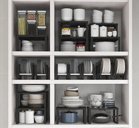 YunNasi Stackable Stainless Steel Cabinet Shelf Kitchen Organizer â 30x28x15cm