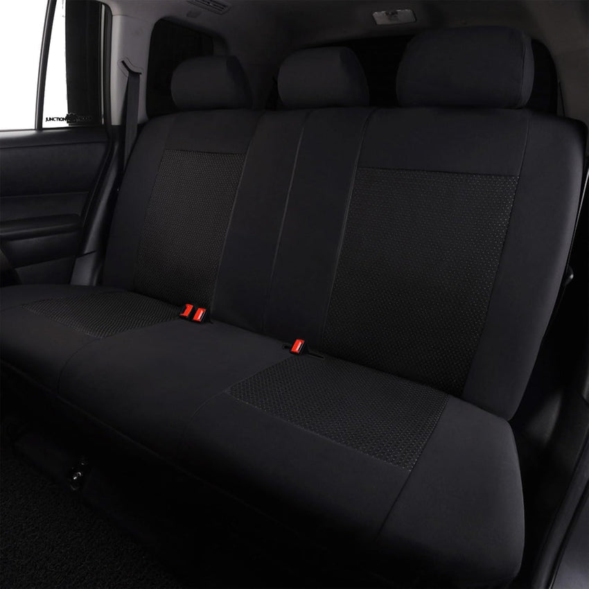 Flying Banner Black Jacquard Car Seat Covers Full Set Airbag Compatible Auto Protector Rear Bench Back Split