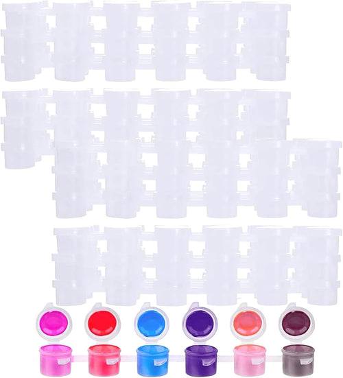 MOUYAT 200 Strips 1200 Pots Empty Paint Pots with Lids â Clear