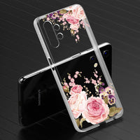 Case for Galaxy A32 5G Case,Samsung A32 5G Cute Case, Clear Flexible Bumper TPU Soft Rubber Silicone Cover Phone Case for Samsung Galaxy A32 5G (Rose Flower)