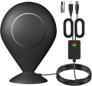 TV Aerial, Indoor TV Aerial 360^0 Reception High Gain Digital TV Antenna with Strong Signal Booster Support 4K 1080P Local TV Channels
