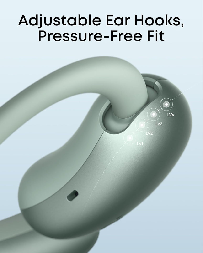 soundcore AeroFit 2 by Anker, Open-Ear Headphones, Adjustable Ear Hooks, Secure Fit, Instant AI Translation, Rich Bass, Hi-Res, 42H Playtime, Bluetooth 5.4, IP55, AI Clear Calls, Wireless Charging