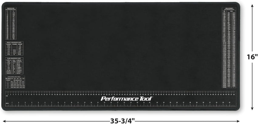 Performance Tool Neoprene Work Mat Chemical Resistant with Ruler â 16 x 35.75in