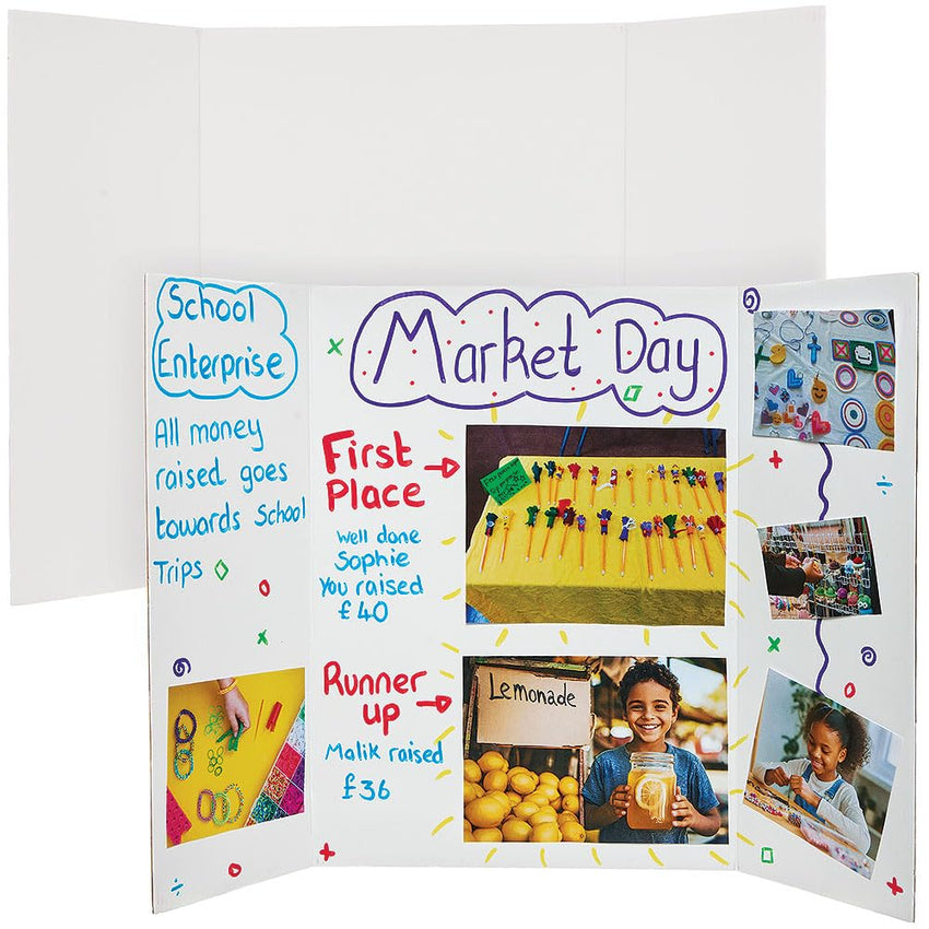 Baker Ross Presentation Boards Small White 61 x 41cm - Pack of 4