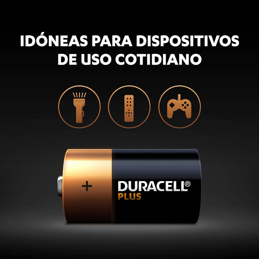 Duracell Plus C Batteries (6 Pack) - Alkaline 1.5V - 100% Life Guaranteed - Reliability For Everyday Devices - 0% Plastic Packaging - 10-Year Storage - MN1400