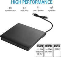 ZZOSRDR External CD DVD Drive, Type-C & USB 3.0 Portable Optical DVD Drive, CD DVD Player RW Writer Burner Reader for Laptop, Desktop, PC, Mac, IOS, Windows 11/10 / 8/7 / XP/Linux/Vista