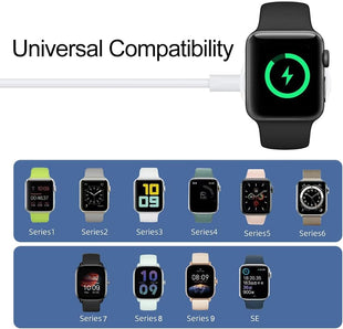 AOOZTO for apple Watch Charger to USB-C [Certified] Fast Wireless Magnetic Portable Compatible with Apple Watch Series 9 8 SE Ultra,Ultra2,38/40/42/44mm(1 m),white (White)