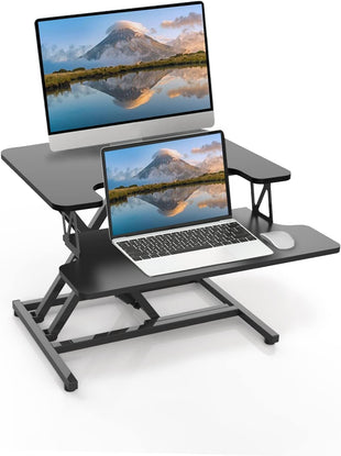 ERGOMAKER Standing Desk Converter, 22"/55cm Wide Height Adjustable Quick Sit to Stand Up Desk Riser