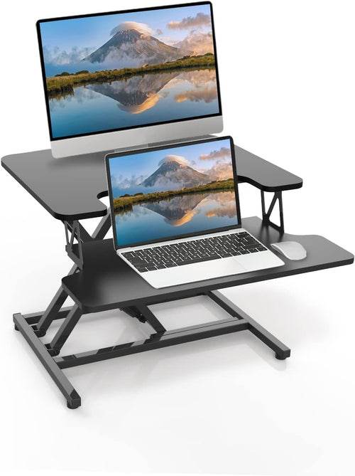 ERGOMAKER Standing Desk Converter, 22"/55cm Wide Height Adjustable Quick Sit to Stand Up Desk Riser