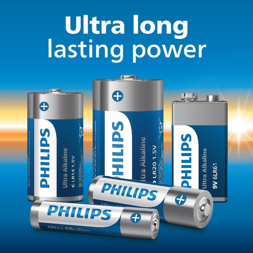 Philips Ultra AAA Alkaline Batteries - Reliable for Remotes, Toys and Small Gadgets, Pack of 40