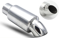 Krtopo 2.5" (63MM) Inlet Exhaust Muffler Silencers Stainless Steel Exhaust Resonator Bent Pipe Muffler Diesel Tip 2.5" (63MM) Outlet for Car Sedan SUV Truck Vehicles