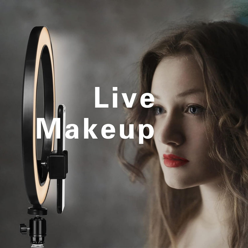 Ring Light 10" with 67" READ DESC Extended Tripod Stand & Phone Holder for YouTube Video, Camera Led Ring Light for Streaming, Makeup, Selfie Photography Compatible with iPhone Android