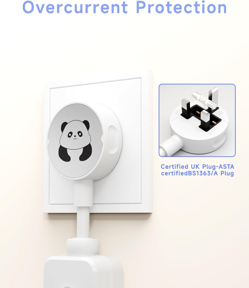 LIPWEL Plug Extension Socket 3 Way Multi Plug Adapter UK Multiplug Socket Extension Lead Surge Protected 1000J Heavy Duty 13A Power Strip Main Switch, Rotating Connector, White