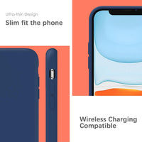 YATWIN Silicone Case for iPhone 11, Soft-Touch, Shockproof, DustProof, Antiskid Full Body Armour Phone Cover for Apple iPhone 11 - Dark Blue