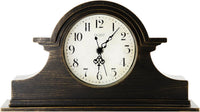 Vintage Farmhouse Mantel Clock Quartz Battery Operated â Walnut Brown 13x7 Inch