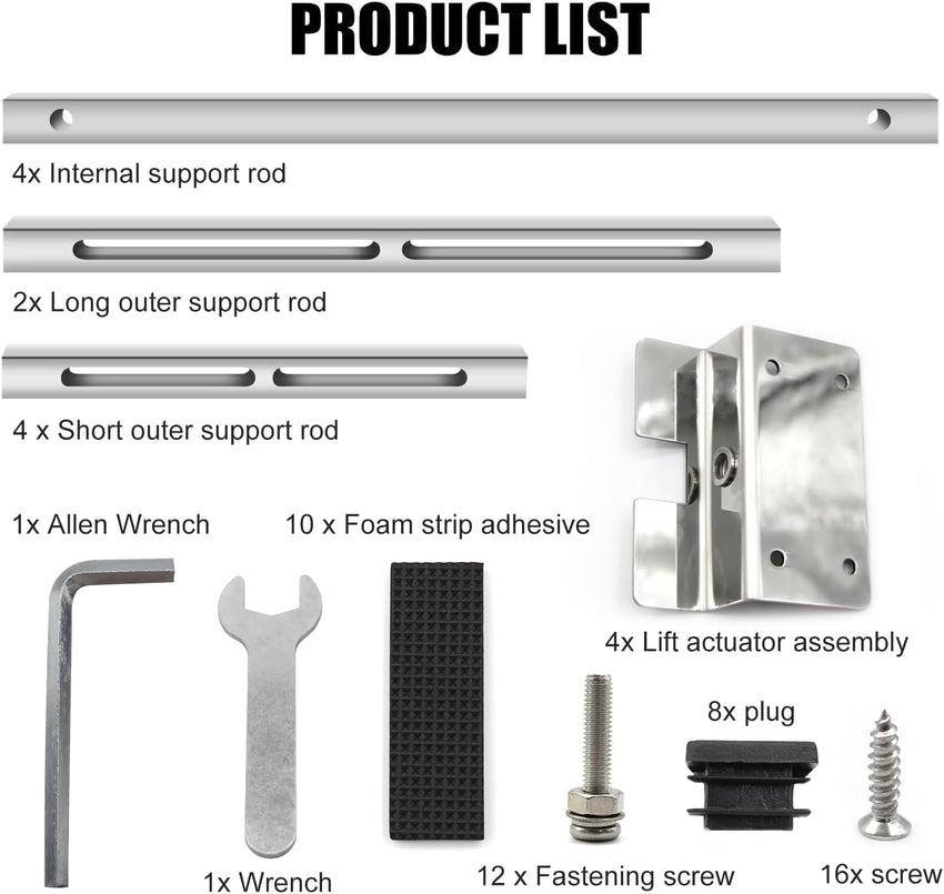 Undermount Sink Support Kit Adjustable 51â140cm Stainless Steel Heavy Duty â 2 pcs