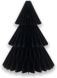 GISELA D Paper Honeycomb Christmas Trees Set of 4 Reusable Table Decorations â Black and White