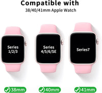 Yoohoo Straps 4 Pack, Compatible with Apple Watch Straps 38mm/40mm/41mm, Soft & Smooth Silicone, Buckle Strap Compatible with iWatch Series 7, SE, 6, 5, 4, 3, 2, 1, Grey/Pink/Lavender/Wine Red