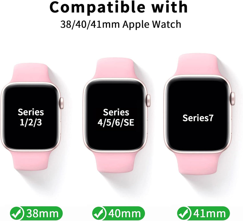 Yoohoo Straps 4 Pack, Compatible with Apple Watch Straps 38mm/40mm/41mm, Soft & Smooth Silicone, Buckle Strap Compatible with iWatch Series 7, SE, 6, 5, 4, 3, 2, 1, Grey/Pink/Lavender/Wine Red