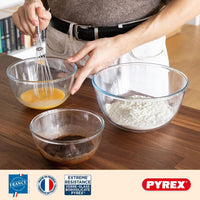 PyrexÃÂ® - Prep & Store - Set of 3 Heavy Duty Glass Bowls with Lids (0.5L - 1L - 2L) - BPA Free