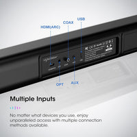 LEADSIGN Soundbar for TV, 120W Sound Bar with Subwoofer Strong Bass Surround Sound System TV Speaker 37inch(Support Bluetooth/HDMI/Optical/Aux/Coaxial/USB Connection)