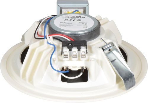Adastra | Flush-Mount 100V Ceiling Speaker supplied singularly with Selectable 3 to 6W Output in a Clean White Finish