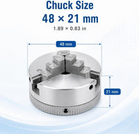 Mini Lathe Zinc Alloy Mini Lathe Three Claw Mandrel, M12 * 1 Manual Chuck Power Tool Electric Drill Binding Power Tool for Woodworking, Small Machine - Metal Tool