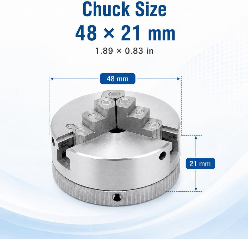 Mini Lathe Zinc Alloy Mini Lathe Three Claw Mandrel, M12 * 1 Manual Chuck Power Tool Electric Drill Binding Power Tool for Woodworking, Small Machine - Metal Tool