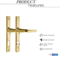 Door Handle Replacement UPVC Front Door Handle Compatible with GU Ferco Locking System Polished Brass PZ 70mm â 205mm