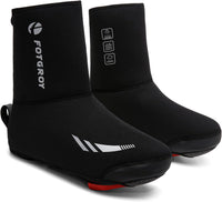 Cycling Shoe Covers Winter Thermal Warm Waterproof Overshoes for Mens Womens Road Bike MTB Booties Black M