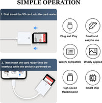 SD Card Reader for iPhone iPad,SD card to usb c Adapter for MicroSD,2 in 1