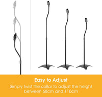 Speaker Stands, Speaker Stand Floor Pair, Universal Surround Sound Speaker Stands, Adjustable, Built in Cable Management, Suitable for Panasonic, Polk, Bose, JBL, Sony and Many Others, Black