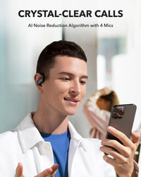 soundcore by Anker V30i Open-Ear Headphones, Ultra-Comfort,Lightweight Design, Snug Fit, Ergonomic Ear Hooks, Robust Bass, 36H Playtime, Bluetooth 5.3,App Control, Clear Calls (Renewed)