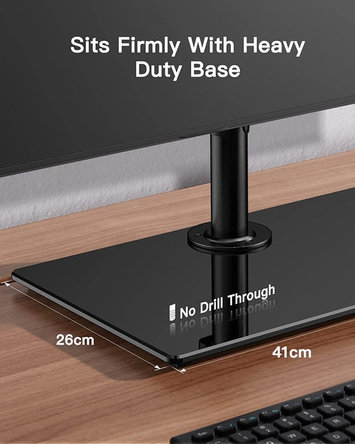 ErGear Dual Monitor Stand for 13â- 32â Screen, Freestanding Dual Monitor Arm Desk Mount with Sturdy Base, Adjustable Double Monitor Stand Hold 8KG/Arm