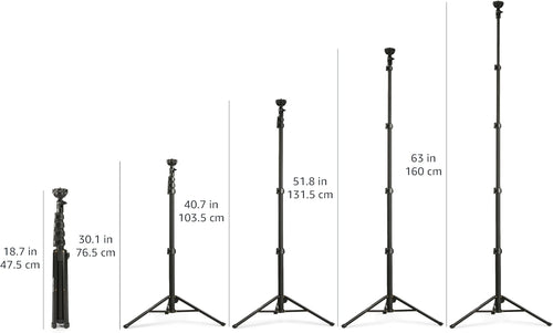 Amazon Basics Extendable Phone Tripod READ DESC & Selfie Stick 162cm/64inch, Black